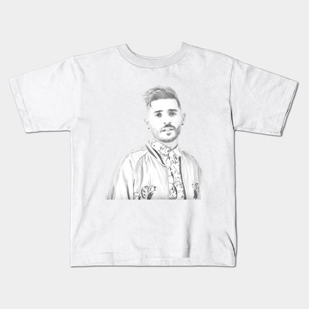 Jon Bellion illustration Kids T-Shirt by HugoTrygg